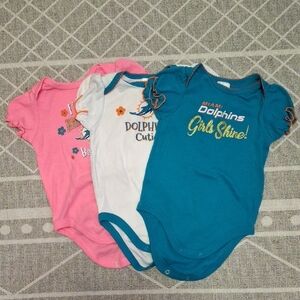 Gerber Miami Dolphins Baby Girl Onesie Set